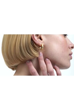 Ted Baker Gold Tone Sinliaa Crystal Hoop Earrings - Image 2 of 8