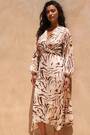 Roman Natural Zebra Print Twist Front Midi Dress - Image 2 of 5