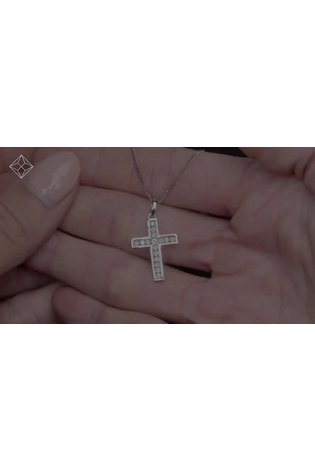 The Diamond Store 9K White Gold 0.25ct H/Si Lab Diamond Cross Necklace - Image 2 of 5