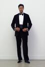 Double-Breasted Velvet Blazer Tailored-Fit in Black - Image 2 of 12