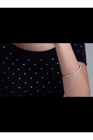 Ted Baker Silver Tone Claudia Narrow Crystal Hinged Bangle Bracelet - Image 2 of 6