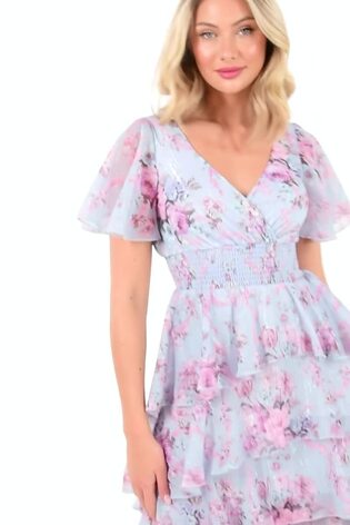 Quiz glitter wrap dress top