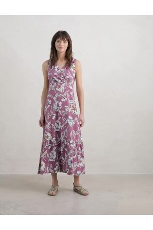 Seasalt Cornwall Purple Shelter Bay Sleeveless Jersey Midi Dress - Image 2 of 6