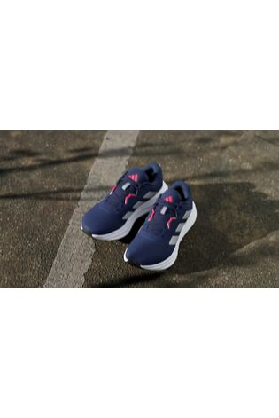 adidas Navy Blue/White Galaxy 7 Running Trainers - Image 2 of 17