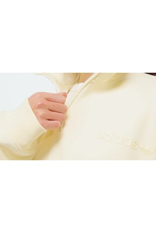 adidas Originals Cream Essentials Linear Oversizez Quarter  Zip Sweatshirt - Image 2 of 5