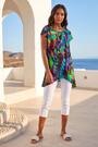 Roman Black Abstract Print Hanky Hem Tunic - Image 2 of 5