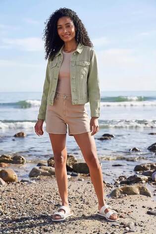 Roman Sage Green Classic Cotton Denim Jacket - Image 2 of 7