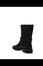 Reiss Black Rosalee Leather Turnlock-Hardware Biker Ankle Boots - Image 2 of 7