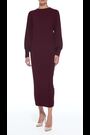 leem Purple Balloon Sleeve Pleated Knit Dress - Image 2 of 5