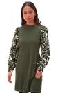 Roman Green Petite 2 in 1 Contrast Print Shift Dress - Image 2 of 6