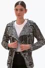 Roman Grey Textured Fringe Collared Cardigan - Image 2 of 6