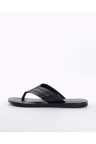 Dune London Black Fredos Toe Post Sandals - Image 2 of 6