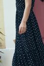 Sosandar Blue Metallic Spot Bardot Midi Dress - Image 2 of 6