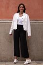 Sosandar Black Linen Blend Culotte Trousers - Image 2 of 6