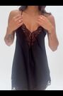 Ann Summers Black Adoration Satin Chemise Slip Nightie - Image 2 of 4