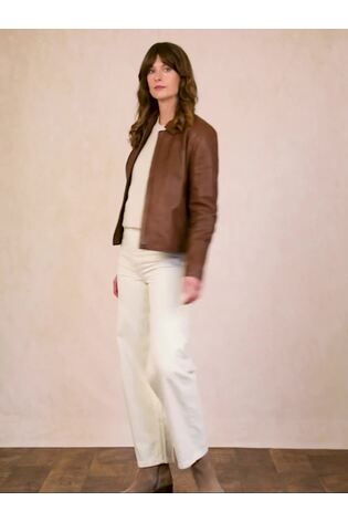 Castanho - Lakeland Leather Crosthwaite com gola Jacket - Imagem 2 de 10