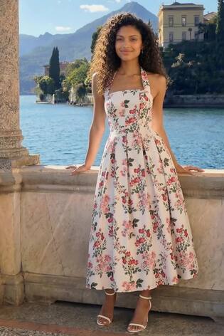Roman White Petite Floral Print Midi Dress - Image 2 of 6