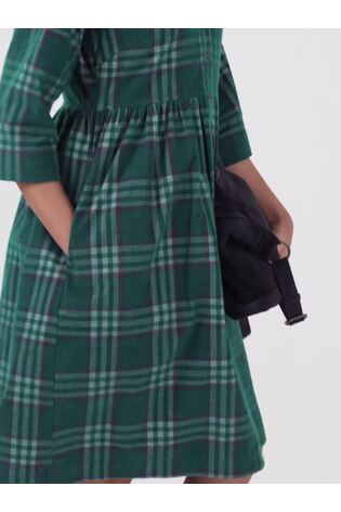 FatFace Sara Green Bubble Cord Check Dress - Image 2 of 5