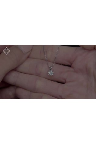 The Diamond Store Lab Diamond Solitaire Pendant Necklace 0.50ct H/Si in 9K White Gold