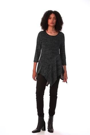 Roman Blue Glitter Hanky Hem Tunic Stretch Top - Image 2 of 6