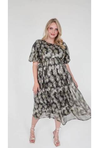 Lovedrobe Sequin Star Black Midi Dress - Image 2 of 8