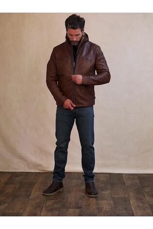 Σκούρο καφετί - Lakeland Leather Gosforth Δερμάτινο μπουφάν - Εικόνα 2 από 9