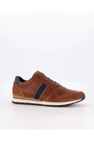 Dune London Brown Standard Fit Treck Stripe Webbing Runner Trainers - Image 2 of 6