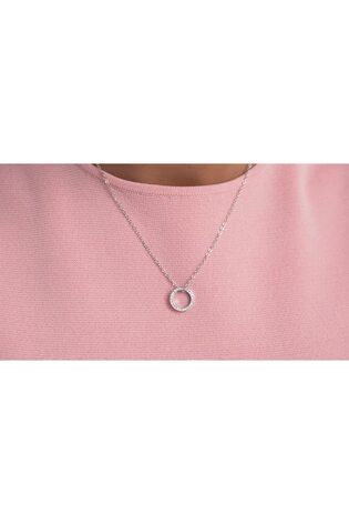 Ted Baker Clear Crystal Silver Tone Heri: Crystal Hoop Pendant Necklace - Image 2 of 8