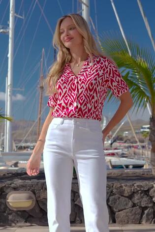 Sosandar Aztec Print Short Sleeve Relaxed Fit Shirt - 圖片 2，共 5