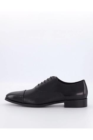 Dune London Black Regular Fit Slating Saffiano Emboss Oxford Shoes - Image 2 of 6 Dune London Black Regular Fit Slating Saffiano Emboss Oxford Shoes - Image 2 of 6