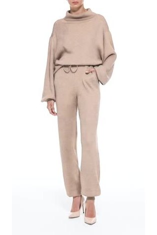 Leem Brown Ribbed Cuff Joggers - Image 1 of 1