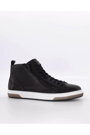 Buy Dune London Black Suiter Zip Detail Hi Top Trainers from Next Luxembourg