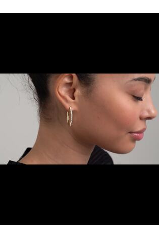 Ted Baker Gold Medium Tone Large Claire Crystal Hoop Earrings - Image 2 of 7