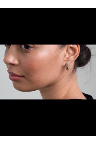 Ted Baker Silver Small Tone Large Hisla: Hidden Heart Hoop Earrings - Image 2 of 7