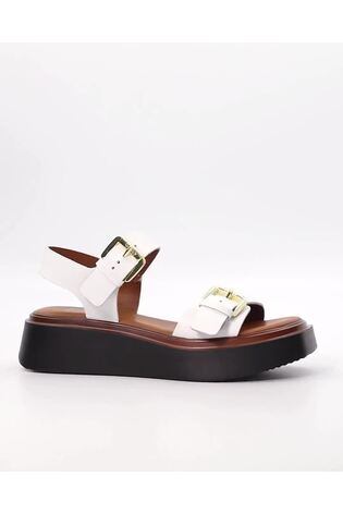 Buy Dune London White Loells Buckle Flatform Sandals from Next Canada