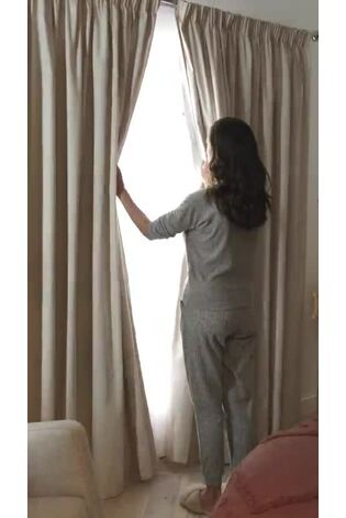 Pastel Multi Pink Isla Floral Print Pencil Pleat Blackout/Thermal 100% Cotton Curtains - Image 2 of 7
