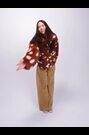 Brown Sandy Liang Spotted Vegan Fur Half-Zip Pullover Jacket - Image 2 of 5