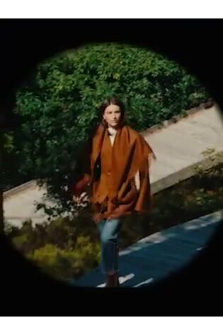 Tan Brown N.Premium Handsewn Fringe Scarf Coat With Wool - Image 2 of 8
