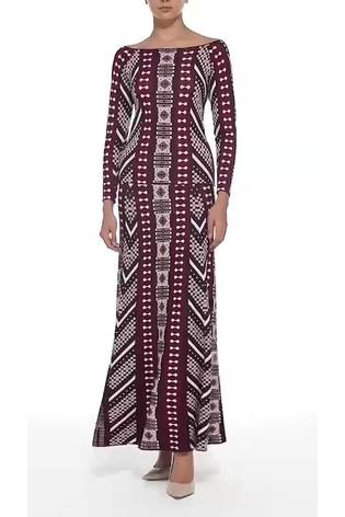 leem Purple Off-Shoulder Jacquard Top - Image 2 of 5