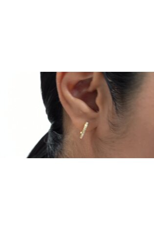 Ted Baker Gold Heplie: Crystal Hoop Earrings - Image 2 of 6