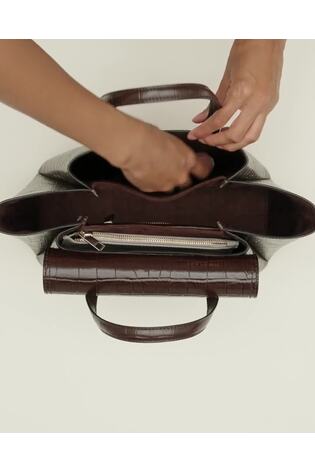 Radley Brown Faux Croc The Chancery Medium Grab Bag - Image 2 of 5