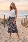 Roman Yellow Daisy Print A-Line Stretch Skirt - Image 2 of 7