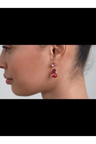 Ted Baker Red Tone Teaire Crystal Teardrop Earrings - Image 2 of 6 Ted Baker Red Tone Teaire Crystal Teardrop Earrings - Image 2 of 6