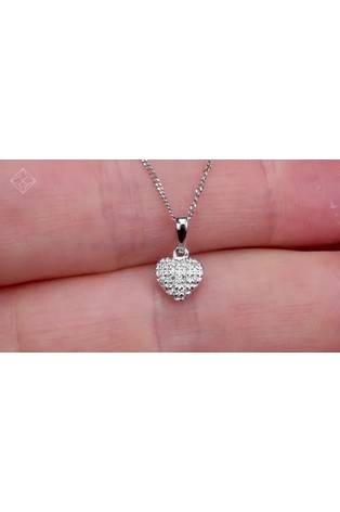 The Diamond Store 9K White Gold Stellato 0.04ct Diamond Heart Pendant Necklace - Image 2 of 6