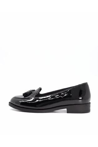 Dune London Black Wide Fit Wide Fit Global Almond Tassel Loafers - Image 2 of 6