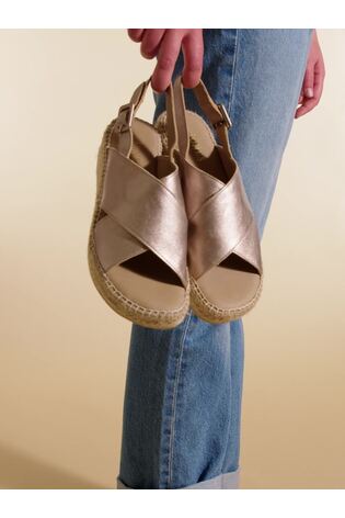 Jones Bootmaker Metallic Jessa Leather Brown Sandals - Image 2 of 7 Jones Bootmaker Metallic Jessa Leather Brown Sandals - Image 2 of 7