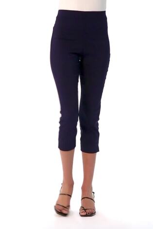 Roman Blue Cropped Stretch Capri Trousers - Image 2 of 5