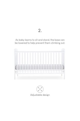 CuddleCo White Juliet Cot Bed with Mother and Baby Rose Gold Sprung Mattress - Image 2 of 7