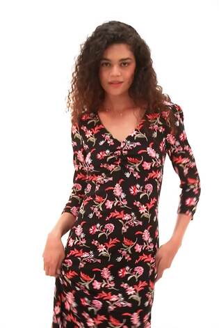Roman Pink Floral Frill Hem Dress - Image 2 of 6