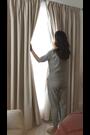 Navy Blue Collection Luxe Heavyweight Geometric Cut Velvet Blackout/Thermal Eyelet Curtains - Image 2 of 7